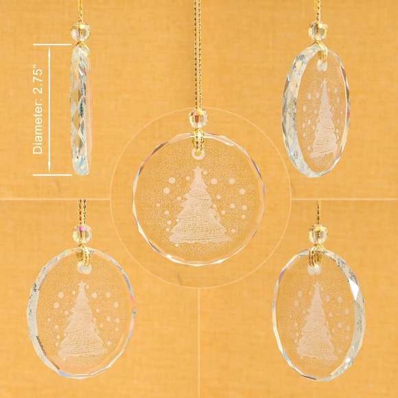 LEFERS Christmas Crystal Decoration Hanging Ornament, Shiny Decor - Picture 2 of 6